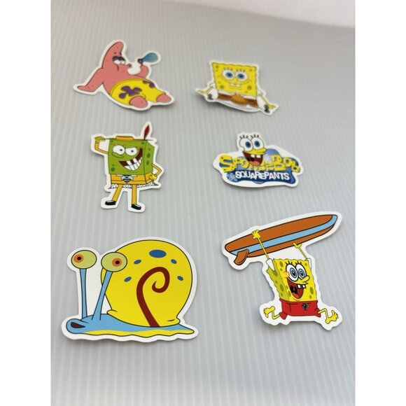 SpongeBob SquarePants 6pc Vinyl Stickers Lot Cartoon Water Bottle Laptop Decals - Picture 3 of 4